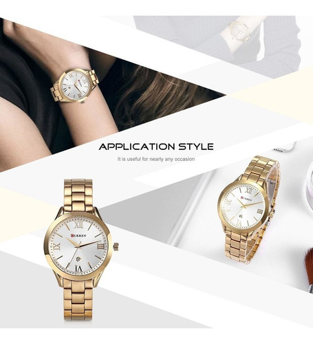 Relógio Feminino Curren Luxo Sofisticado D'luxe
