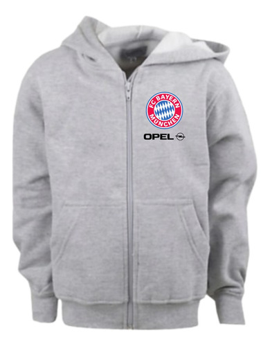 Campera Salida Algodon Fc Bayern Munich  Canguro C/capucha 