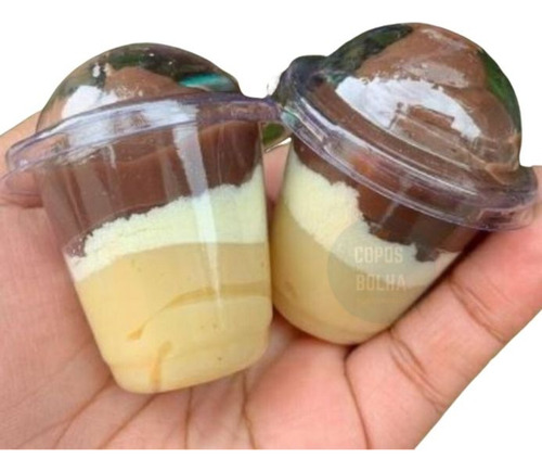 768 Mini Copo Tampa Bolha 25 Ml Verrine P/ Festa E Casamento