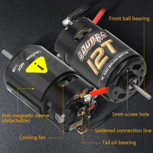 Gouprc 550 12t Motor Cepillado Para Traxxas 1:10 Rc Crawler
