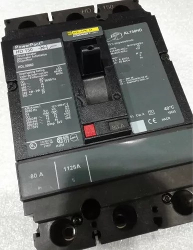 Interruptor Termomagnetico Hdl36080 Square D 3x80 Amp