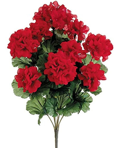 Arbusto De Flores De Geranio De Seda De 17 -rojo (caja De 1
