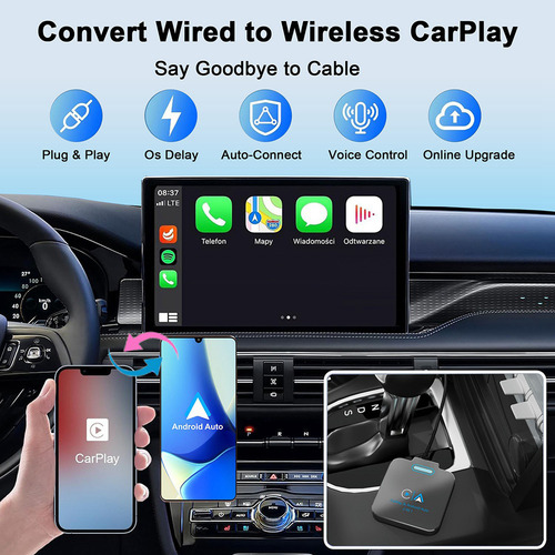 Adaptador Automático Carplay Android 2 En 1 Adaptador Carpla