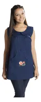 Comprar Guardapolvos Maestras Abrochados A Un Costado Azul Marin T5