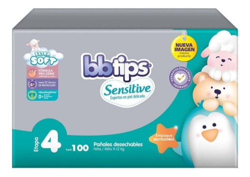 Pañales Bbtips Sensitive 100 Pzas Etapa 4