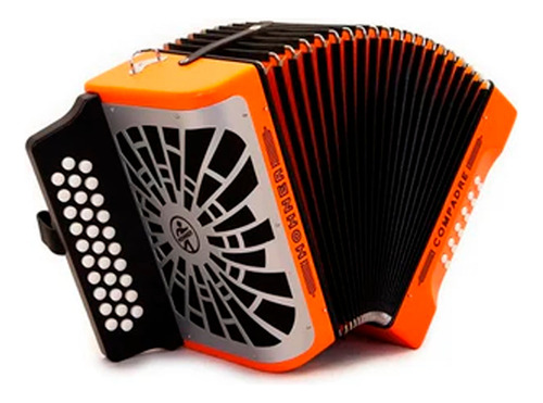 Acordeon Hohner Compadre Fa-sib-mib Naranja Con Funda