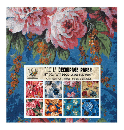 Papel Decoupage (24hoja 6.0 X In) Art Deco Flor S Flonz Para