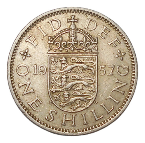 Gran Bretaña  One Shilling 1957 - Km#904 - Elizabeth Il