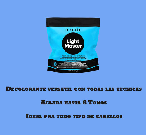 Matrix Polvo Decolorante Light Master X 6uni Aclara 8 Tonos Sin Tono