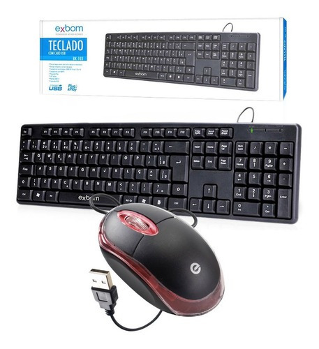 Kit Teclado E Mouse Sem Fio Exbom Preto Modelo: S1000