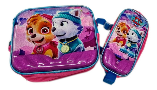 Combo X2 Lonchera + Cartuchera Paw Patrol 3d Escolar Colegio