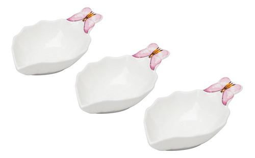 3 Bowls Wolff Borboletas De Porcelana 13cm X 7cm X 3cm