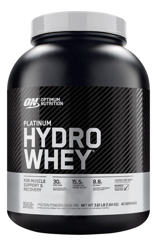 Aminoácidos Platinum Hydro Whey Protein Optimum BCAA con sabor a chocolate, 1,59 kg