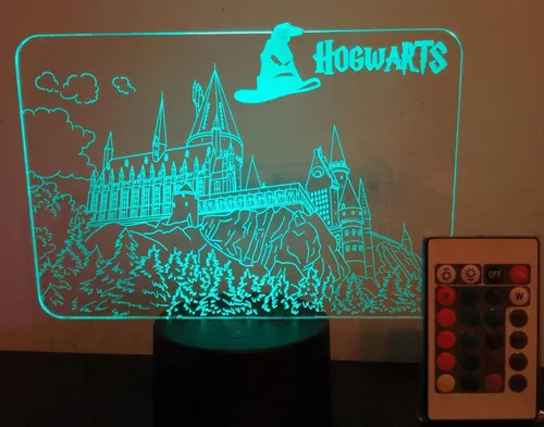 Lampara Led 3d Castillo Hogwarts Harry Potter Con Control