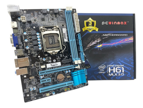 Placa Mãe Gamer H61 Mlx 2.0 Ddr3 6 Usb 2.0 Vga/hdmi Lga1155