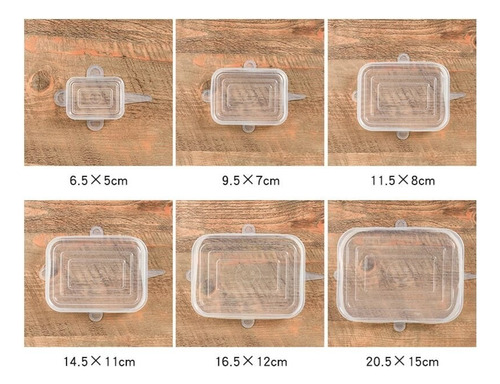 Tapas Elasticas X6 Para Tupper Y Recipientes Rectangulares