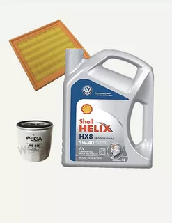 Aceite Shell Hx8 5w40 + Kit De Filtros Vw T Cross 1.6 Msi