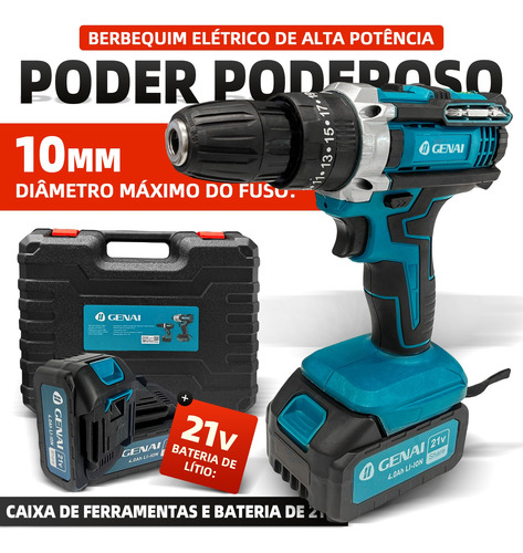 Kit 2 Pc Parafasudeira E Chave De Impacto Sem Fio Origianal
