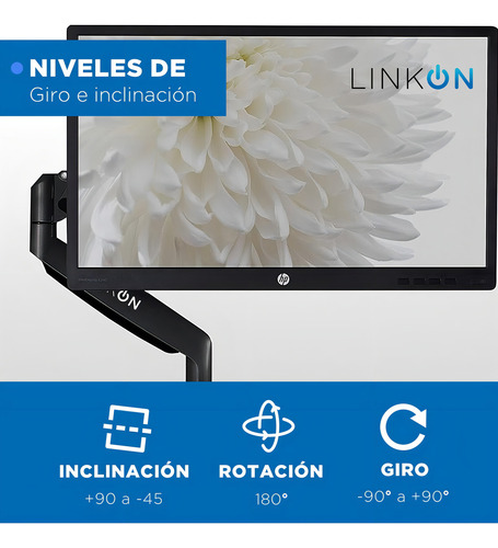 Soporte Brazo Para Monitor Pantalla Escritorio Hasta 32 Linkon Ajustable