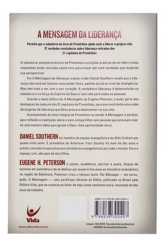 Livro: Mensagem Da Liderança - Daniel Southern E Eugene