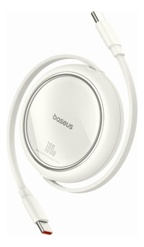 Baseus Usb-c Mini Cable De Carga Retráctil De 100 W, Blanco