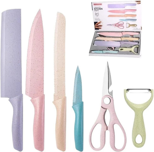 Juego De Cuchillos De Cocina De Acero Inoxidable 6 Pcs