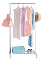 Comprar Perchero Movil Organizador Blanco Barral Simple Con Ruedas