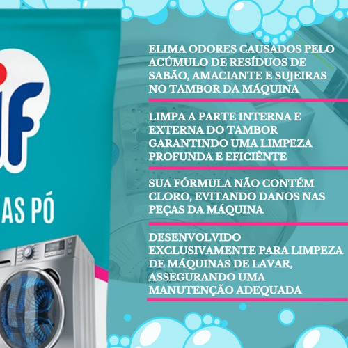 Limpa Maquina De Lavar Roupa Sachê Higienizador 80g S/ Cloro