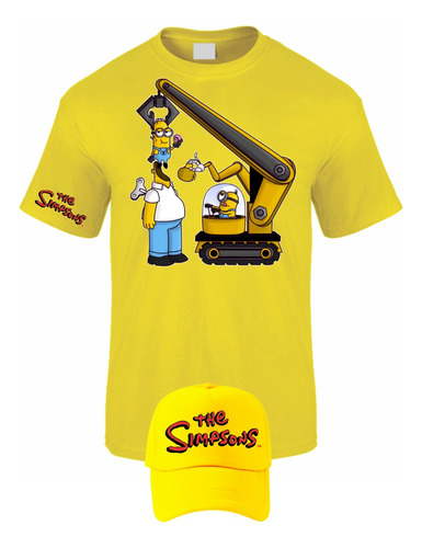 Camiseta Manga Corta Homero Simpson Cartoons Obsequio Gorra 