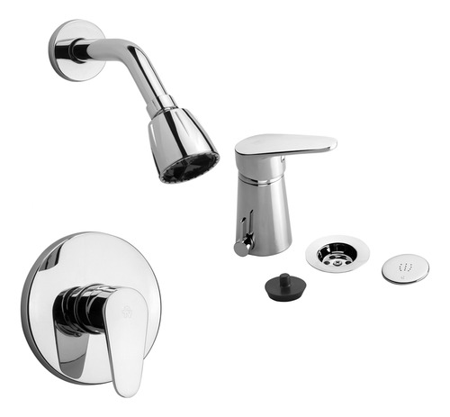 Combo Griferia Baño Fv Compacta Monocomando Ducha + Bidet