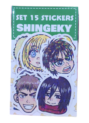 Set De Stickers Shingeky No Kyojin Holograficos Kawaii