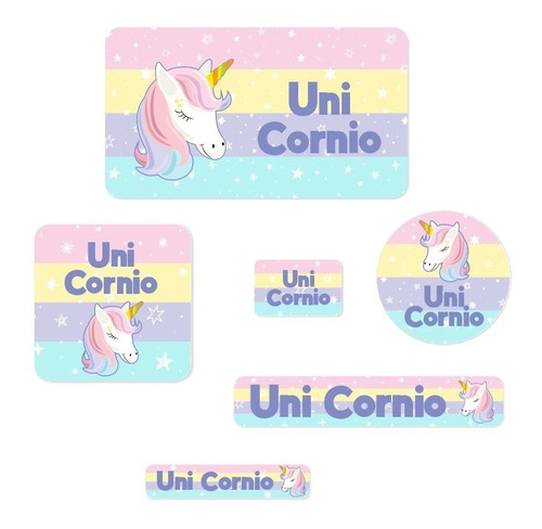 Etiquetas De Vinil Unicornios