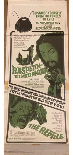 Rasputín El Monje Loco Y El Reptil. Póster. Half Sheet.
