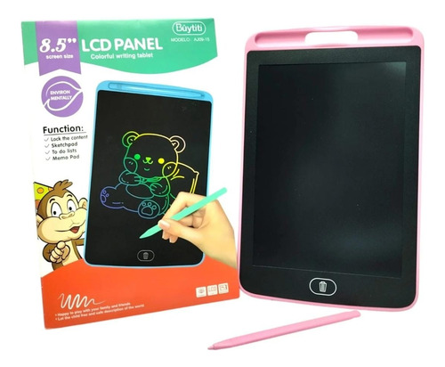 Pizarron Mágico Tableta Lcd Niños 8.5 Con Lápiz Magico Rosa