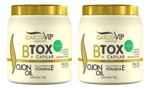 Botox Garota Vip B.tox Capilar Organico 1000g - Kit Com 2un