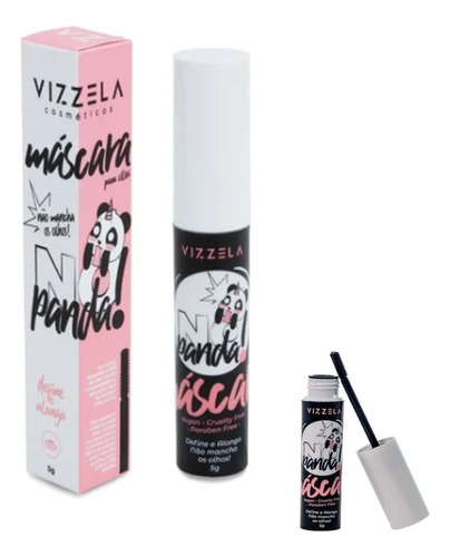 Mascara P/ Cilios No Panda Vizzela 100% Vegana Cor Preto 5g