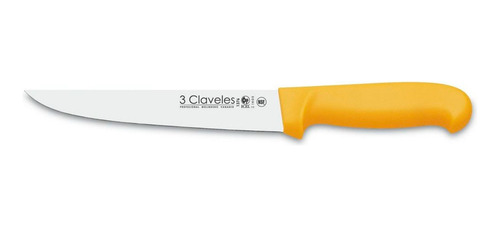 Cuchillo Carnicero Mango Amarillo 15cm 3 Claveles