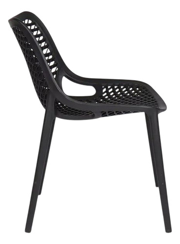Cadeira Modelo Suits Design Vazado Polipropileno Resistente Estrutura Da Cadeira Preto Assento Preto