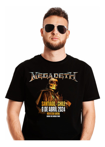 Polera Megadeth Crush The World Tour 2024 Metal Abominatron