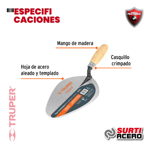 Cuchara Para Albañil 9 Forjada Tipo Guadalajara 12994