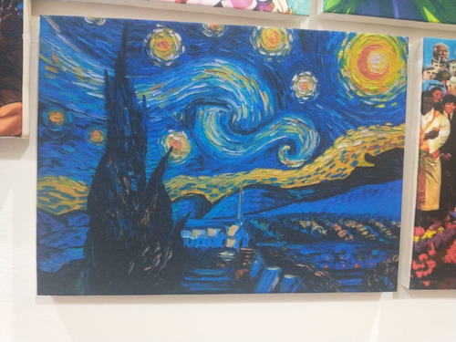 Cuadro Noche Estrellada Van Gogh Lienzo 36x27cm