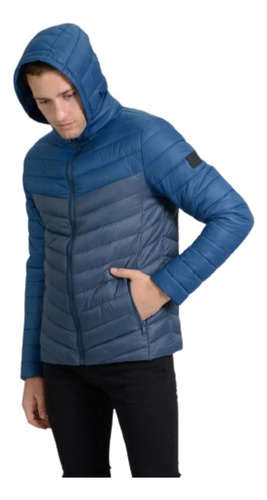 Campera Inflable De Invierno Lee Azul Combinada Bennett