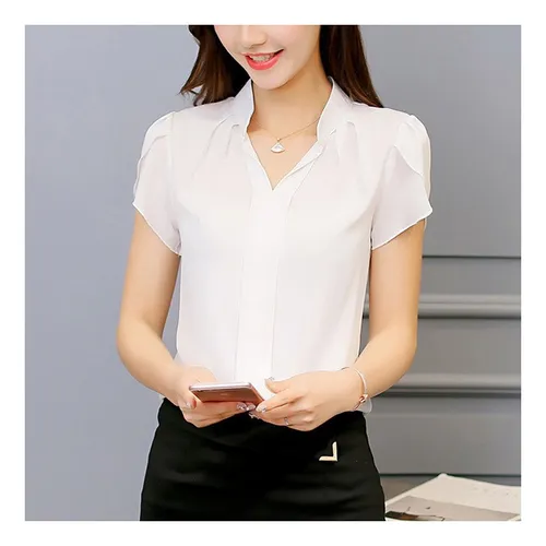 Blusas Blancas Mujer Formal Manga Corta MercadoLibre