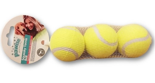 Brinquedo Kit 3 Bolas De Tênis Sonoro Cachorro Pawise