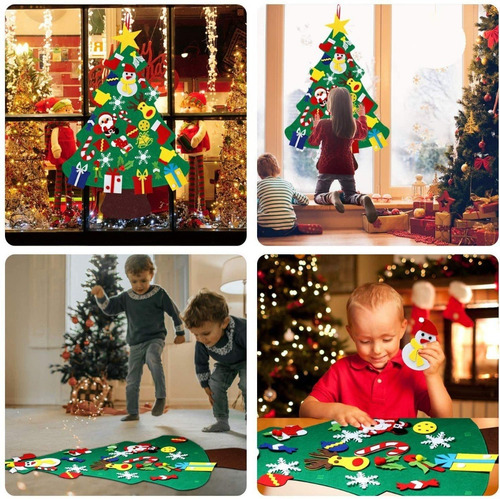 Árbol De Navidad De Fieltro Para Niño Y Bebés, 100cm
