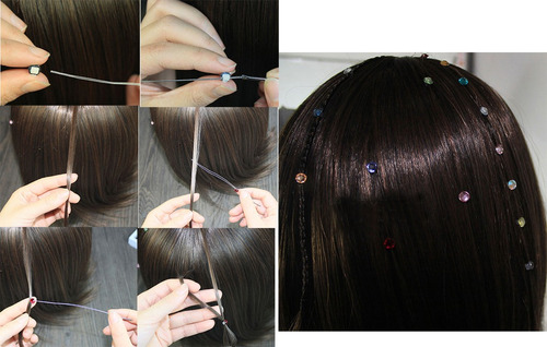 Vara Para Cabello Clara Con Piedras De Imitaci?n