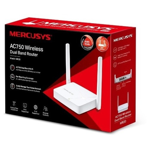 Router Wifi Mercusys Mr20 Ac750 Doble Banda 