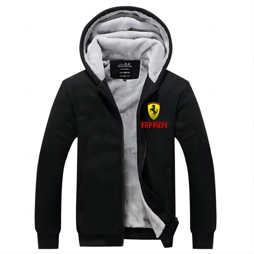 Chaqueta Polar De Invierno Con Logo Estampado Ferrari