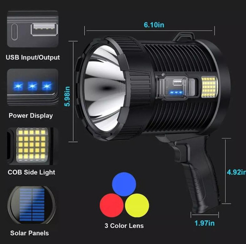 Linternas Led Manuales De Seguridad Nocturna Spotlight De 90