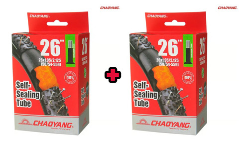 Pack 02 Cámaras Antipinchazo Chaoyang 26x1.95/2.125 V/auto